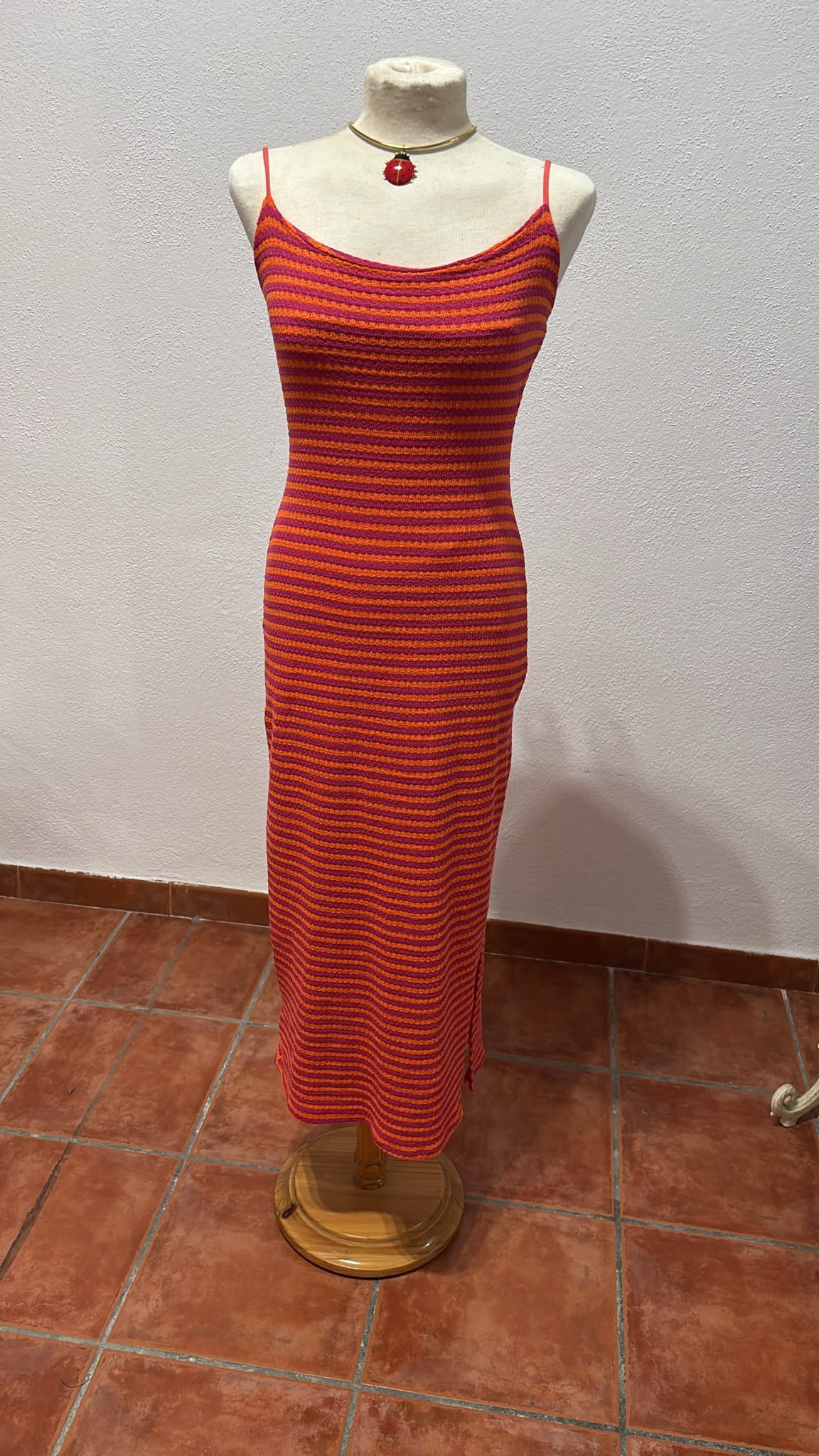 Vestido largo RAYAS FLUOR
