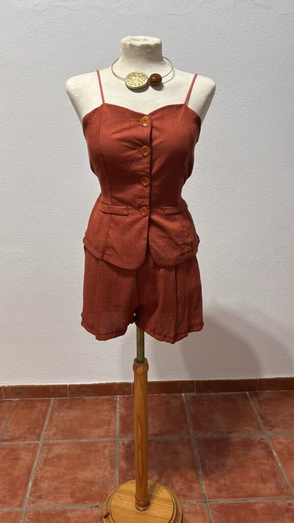 Conjunto BOTONES color TEJA